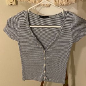 Brandy Melville Button Up Short Sleeve Tee